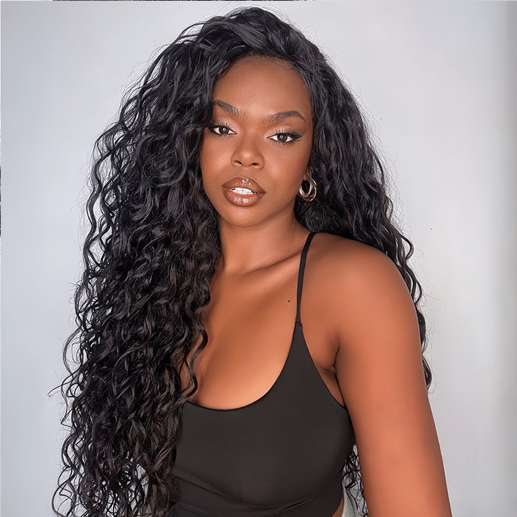 Water Wave  Human Hair 5x5 HD Lace Closure Glueless Wigs