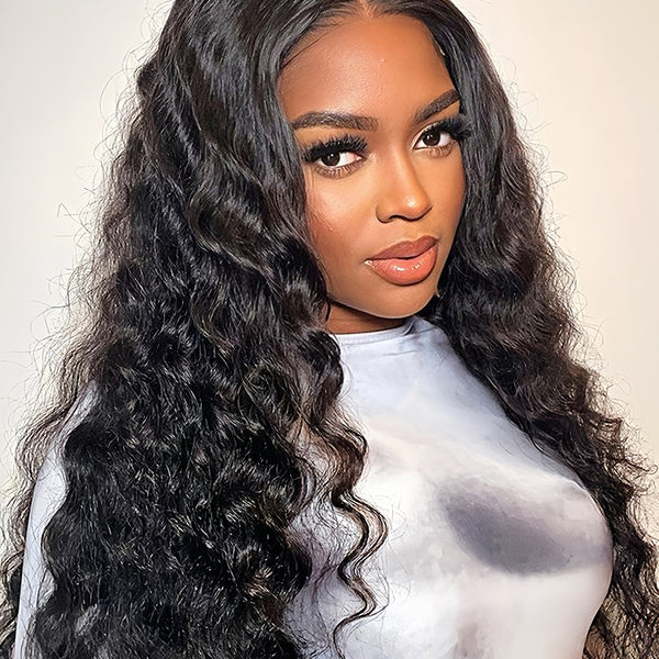 Water Wave  Human Hair 5x5 Transparent Lace Closure Glueless Wigs - URBAN CHIC HAIR