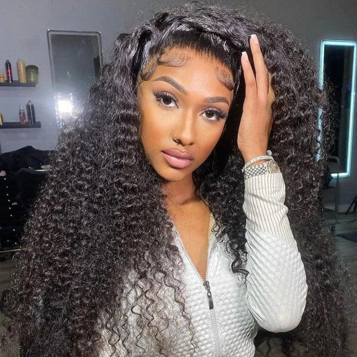 Water curly Human Hair 13x4 HD Lace Full Frontal Glueless Wigs - URBAN CHIC HAIR