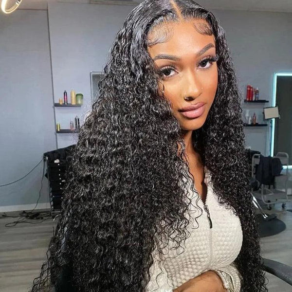 Water curly Human Hair 5x5 HD Lace Closure Glueless Wigs - URBAN CHIC HAIR