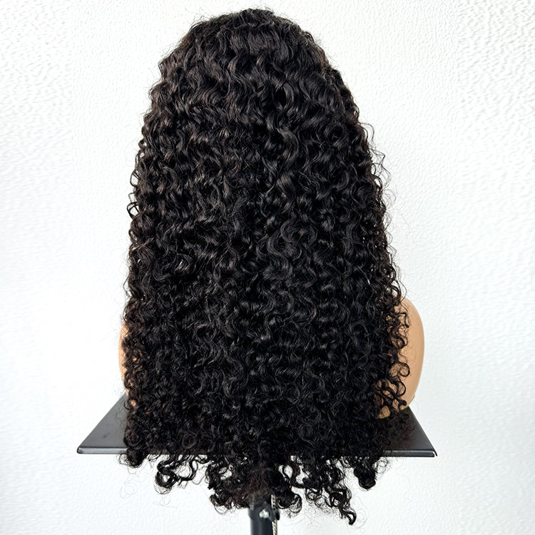 Water curly  Human Hair 5x5 HD Lace Closure Glueless Wigs