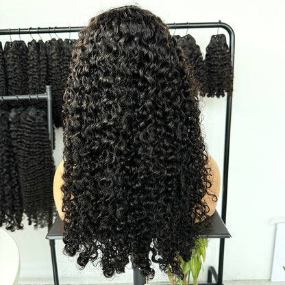 Water curly  Human Hair 5x5 HD Lace Closure Glueless Wigs