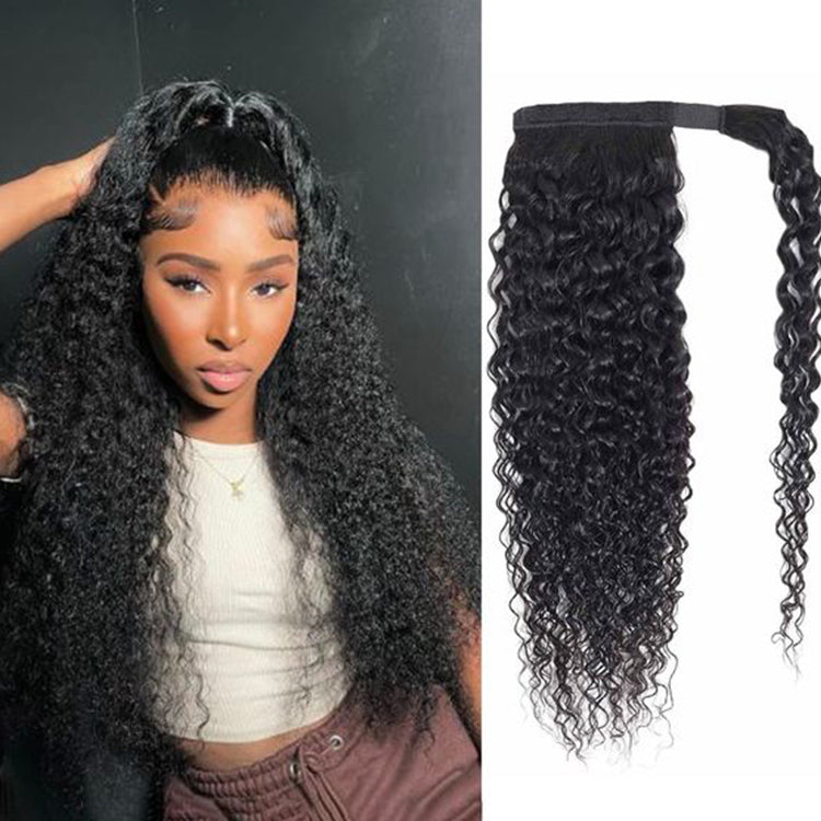 water wave Velcro Ponytail Hair extensions