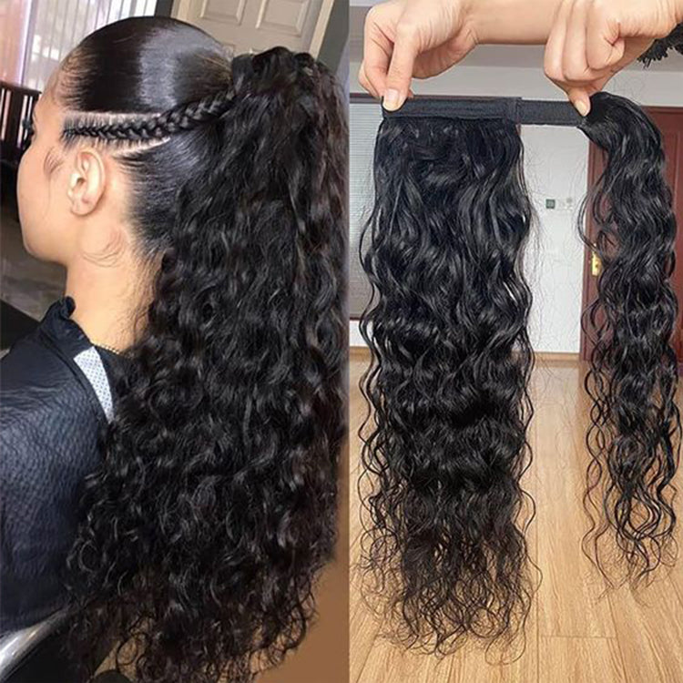 water wave Velcro Ponytail Hair extensions