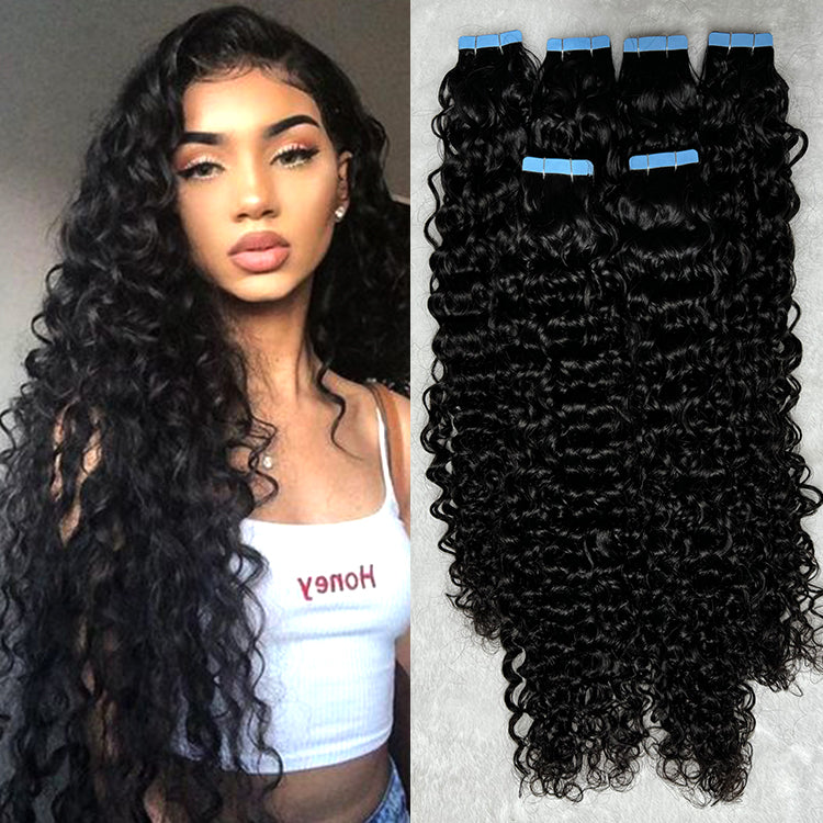 water wave Tape in Hair Extensions