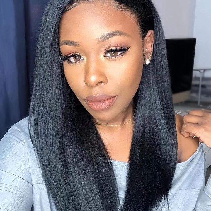 Yaki Virgin Human hair 13x4 HD Lace Full Frontal Glueless Wigs - URBAN CHIC HAIR