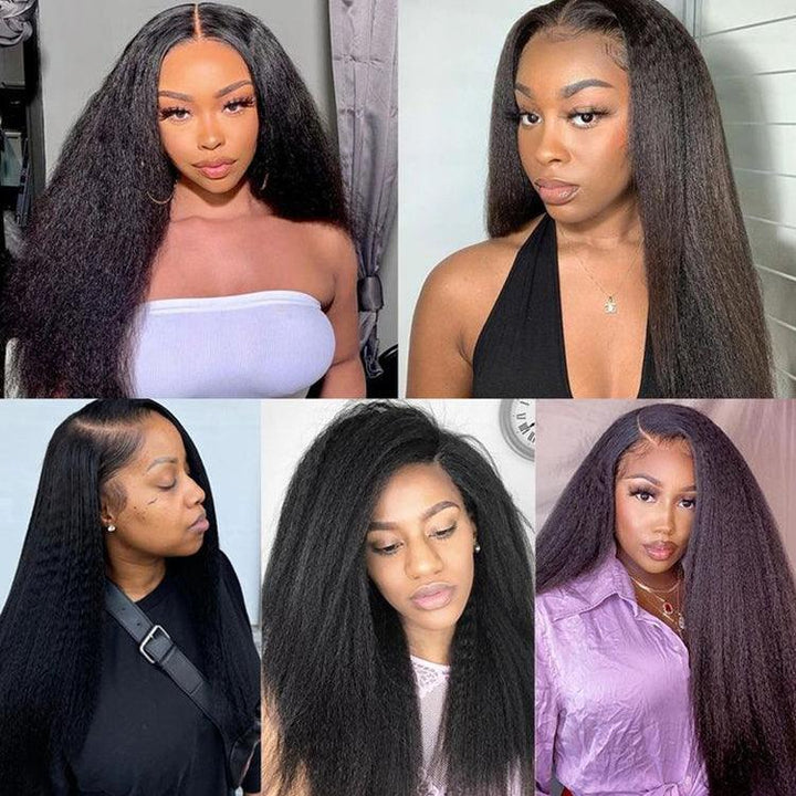 Yaki Virgin Human hair 13x4 HD Lace Full Frontal Glueless Wigs - URBAN CHIC HAIR