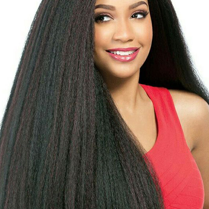 Yaki Virgin Human hair 13x4 Transparent Lace Full Frontal Glueless Wigs - URBAN CHIC HAIR