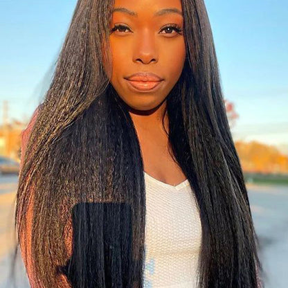 Yaki Virgin Human hair 5x5 HD Lace Closure Glueless Wigs