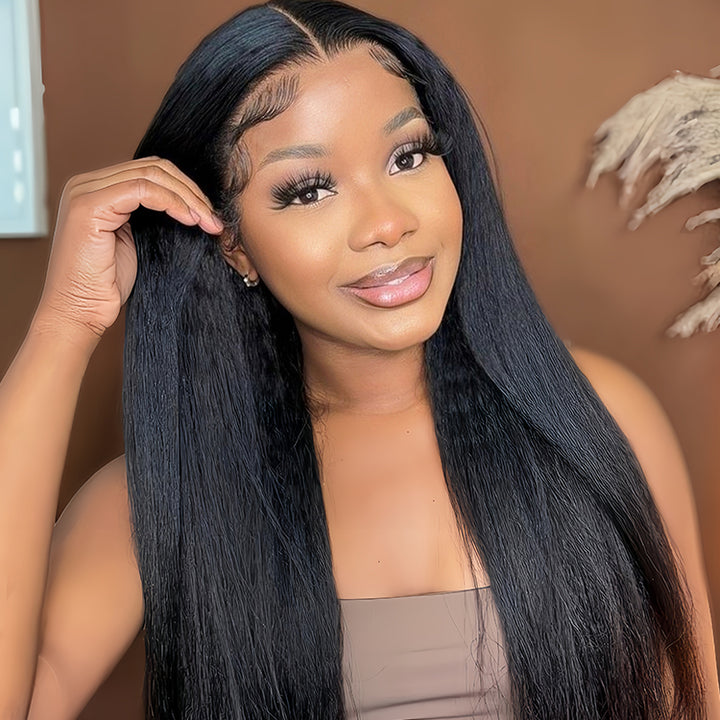 Yaki Virgin Human hair 9x6 Transparent Lace Full Frontal Glueless Wigs - URBAN CHIC HAIR