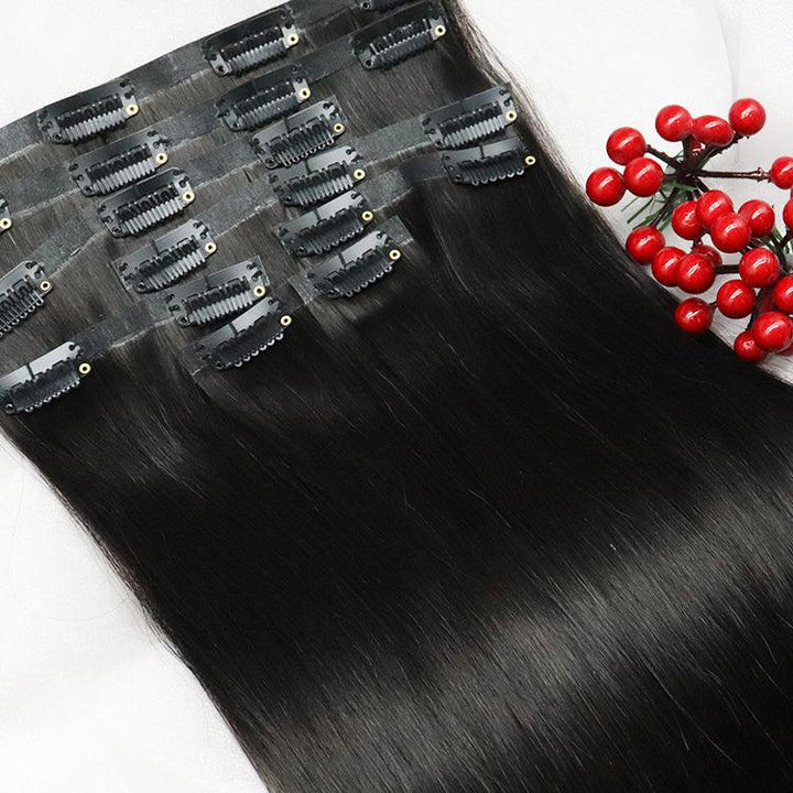 Seamless Clip in Hair Extension Straight Virgin Human Hair - URBAN CHIC HAIR