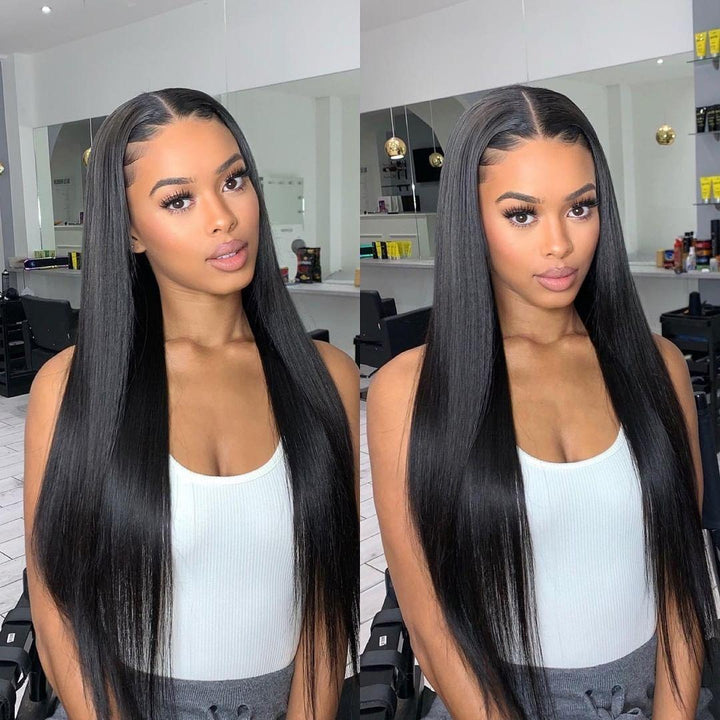 Straight Virgin Human hair 5x5 HD Lace Closure Glueless wigs - URBAN CHIC HAIR