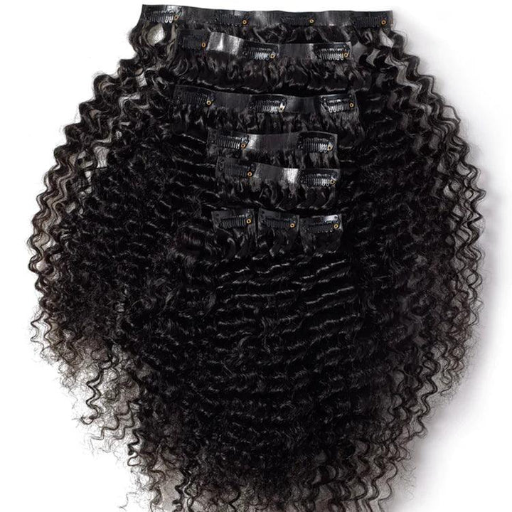 Seamless Clip in Hair Extension Kinky Curly Virgin Human Hair - URBAN CHIC HAIR