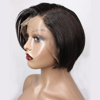 13x4 Lace Front Wig Pxie Cut Short Bob Straight Side Part  Wigs pre-plucked Brazilian Bob Remy Hair Wig