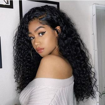 Water Wave Human Hair Full Lace Frontal Wig